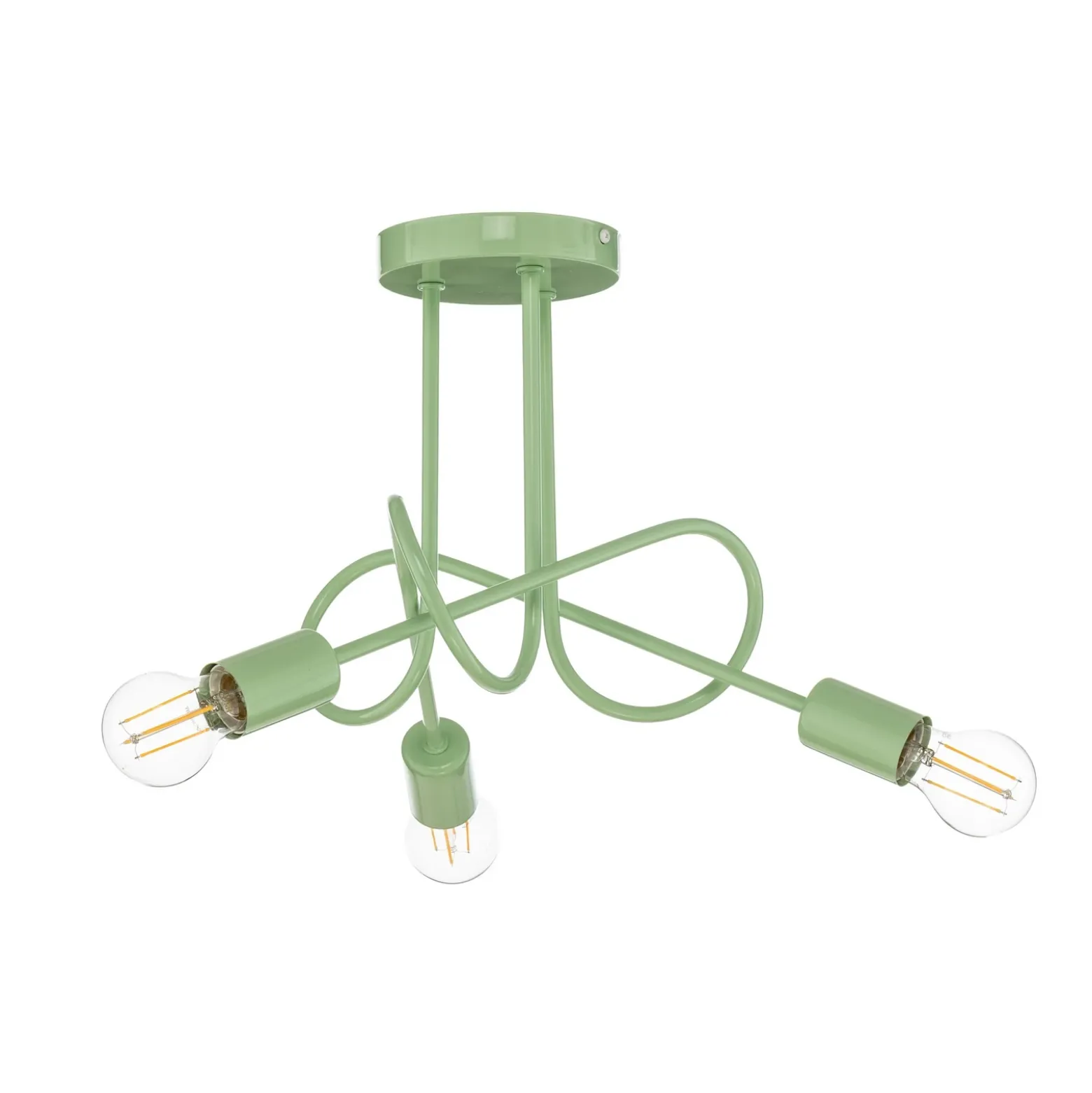 Plafón Oxford, verde, metal, 3 luces, E27