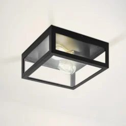 Plafón para baño Amezola, 2 luces, negro
