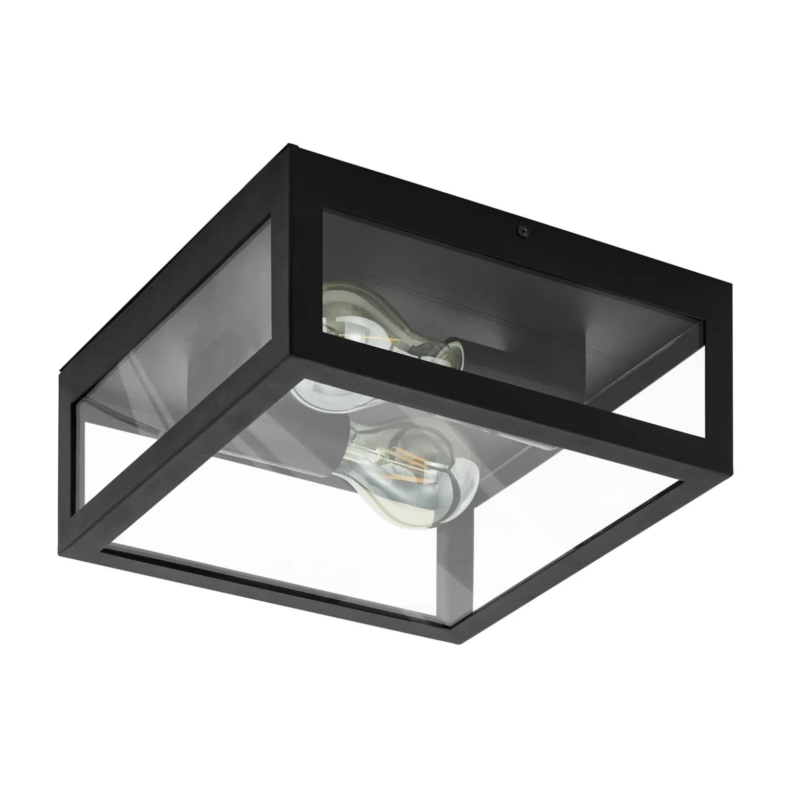 Plafón para baño Amezola, 2 luces, negro
