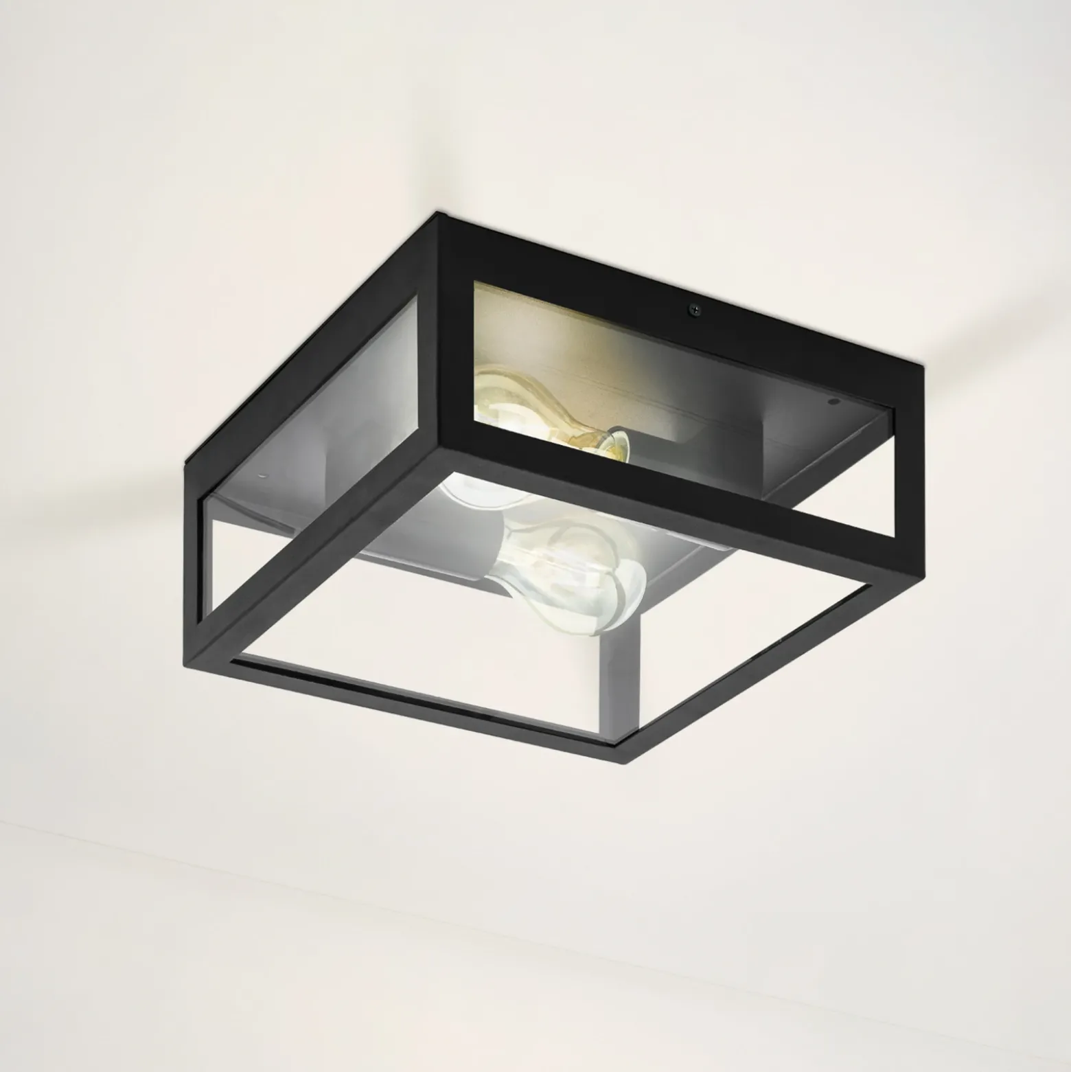 Plafón para baño Amezola, 2 luces, negro