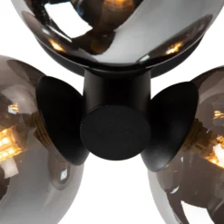 Plafón para baño Trudy, 3 luces, negro/humo