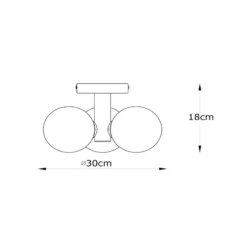 Plafón para baño Trudy, 3 luces, negro/humo