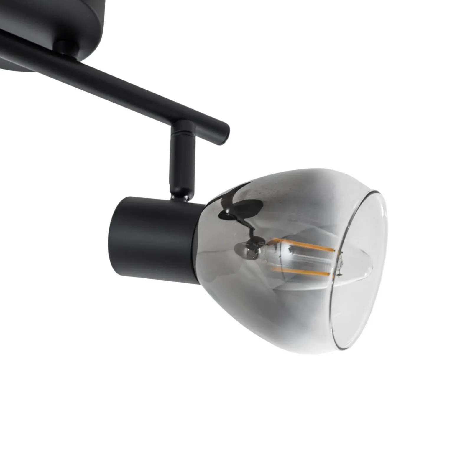 Plafón Pendura de Lindby, 2 luces, negro, cristal