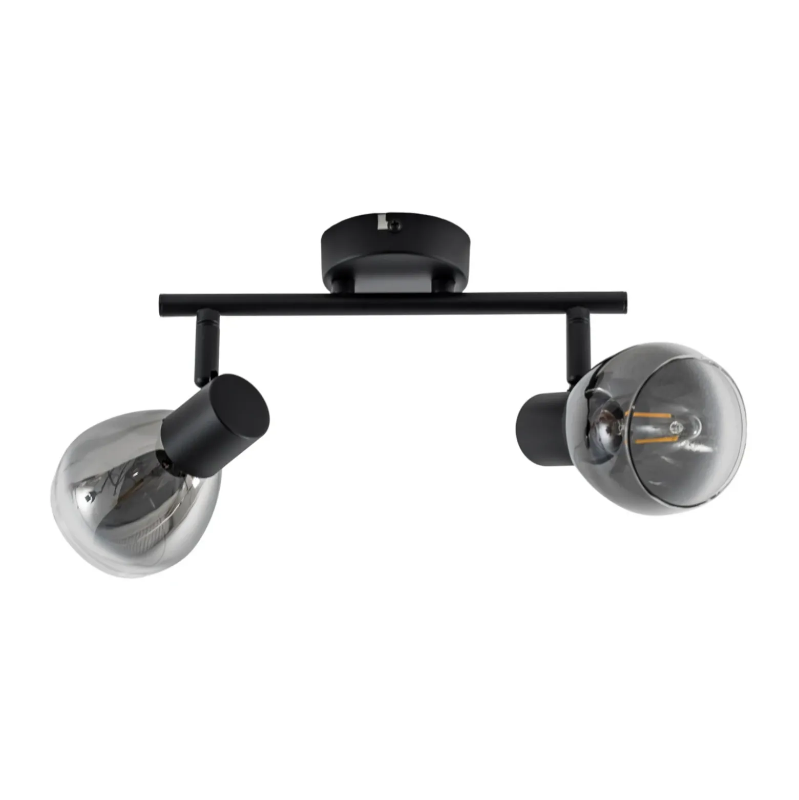 Plafón Pendura de Lindby, 2 luces, negro, cristal