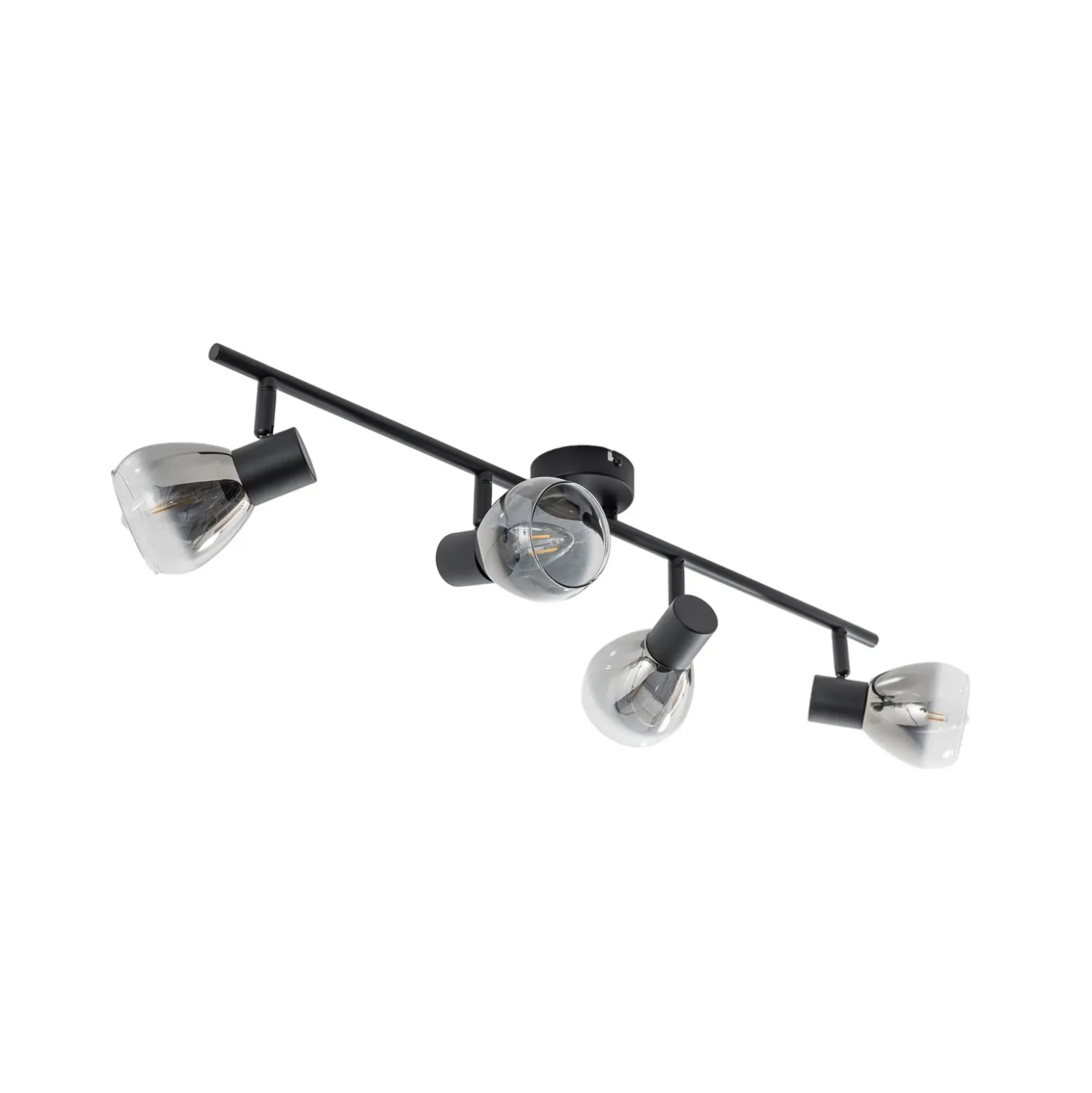 Plafón Pendura de Lindby, 4 luces, negro, cristal