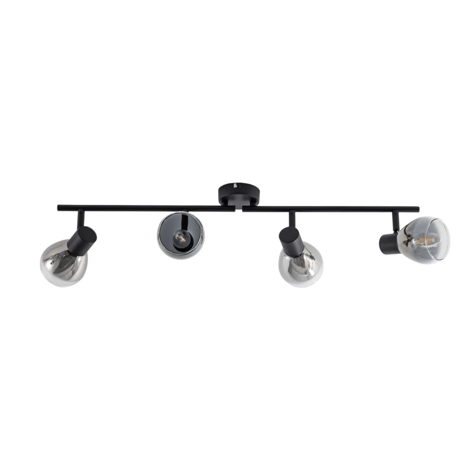 Plafón Pendura de Lindby, 4 luces, negro, cristal