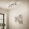 Plafón Pendura de Lindby, 4 luces, negro, cristal