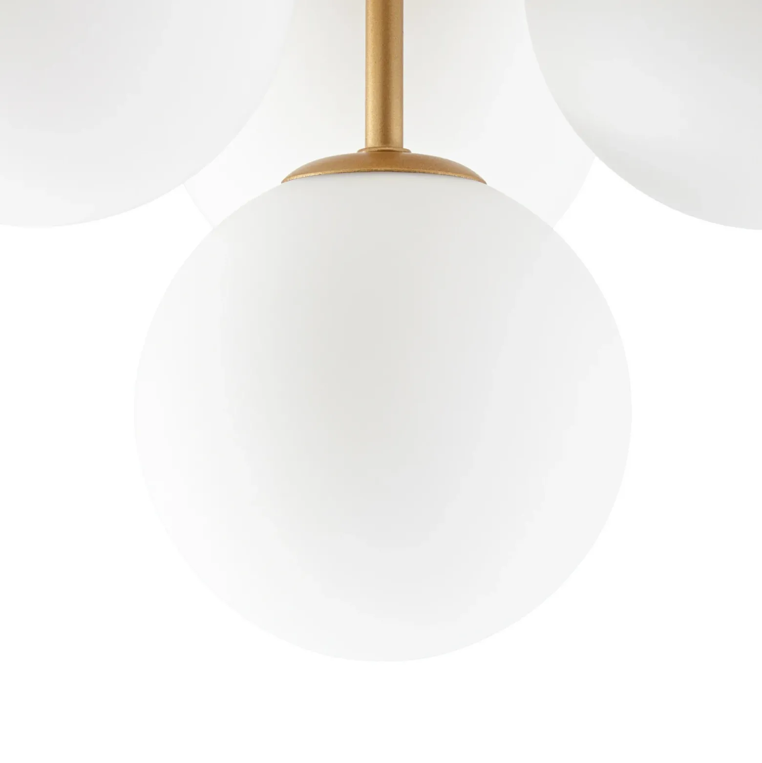 Plafón Peyton de Lucande, de 10 luces, dorado/blanco, cristal