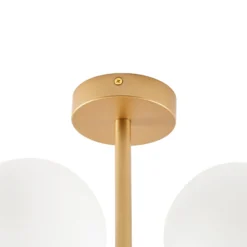 Plafón Peyton de Lucande, de 10 luces, dorado/blanco, cristal