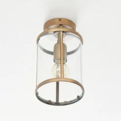 Plafón Pimpinela, bronce, metal, cristal