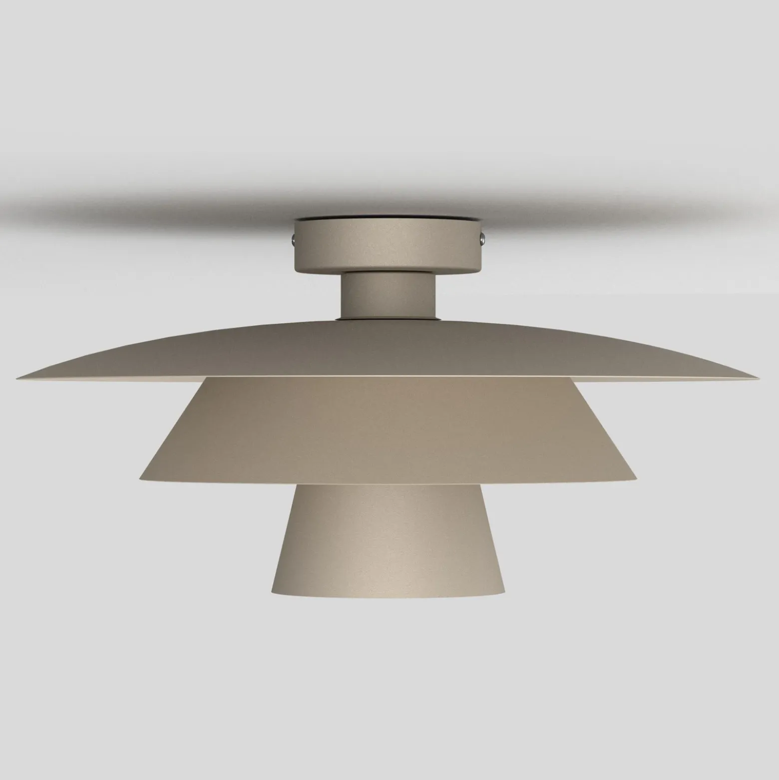 Plafón Plato, beige, metal, Ø 38 cm, E27