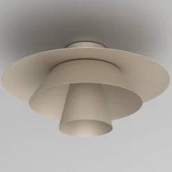 Plafón Plato, beige, metal, Ø 38 cm, E27