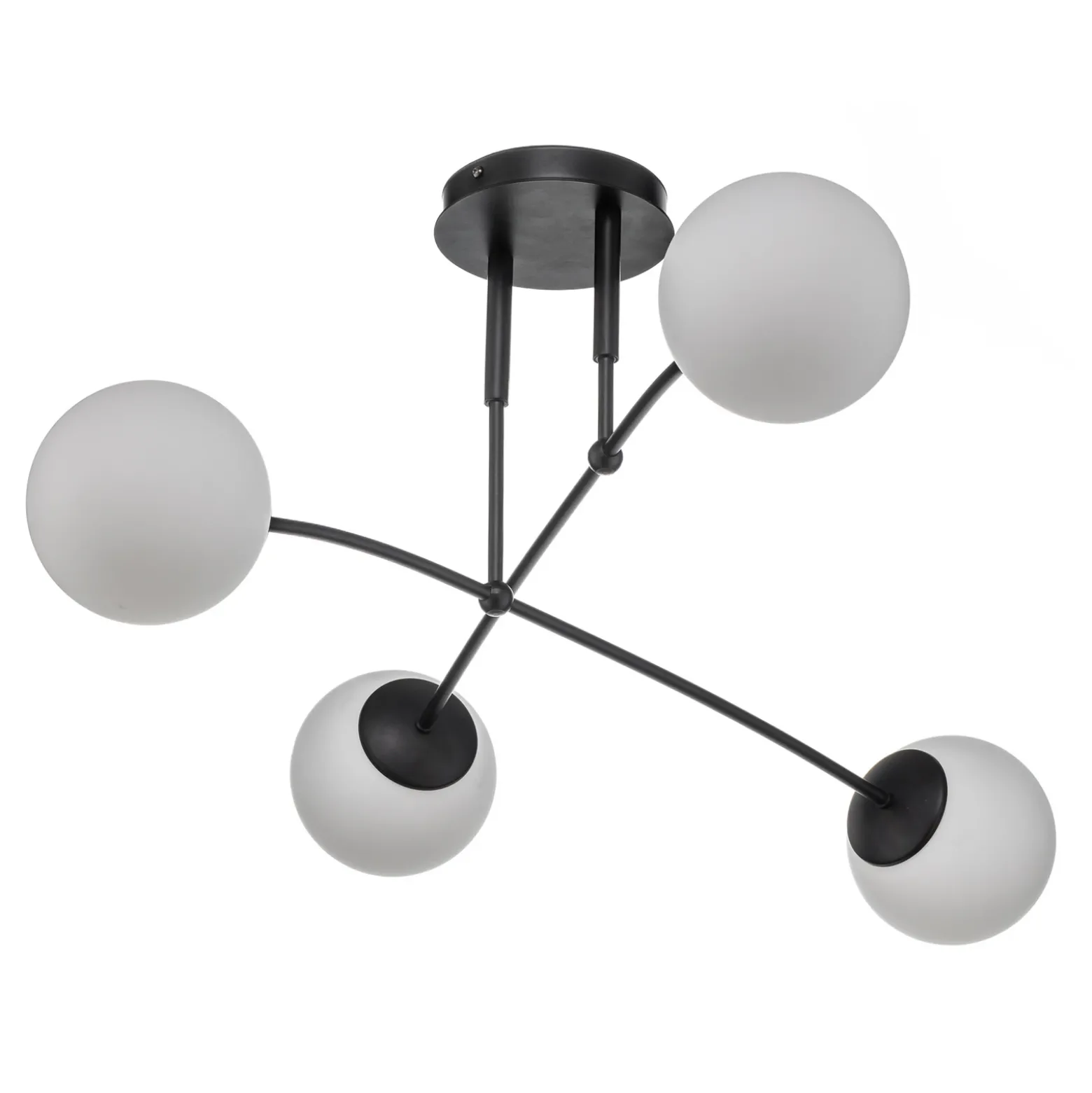 Plafón Pregos 4 en negro, 4 luces