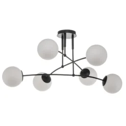 Plafón Pregos 6 en negro, 6 luces