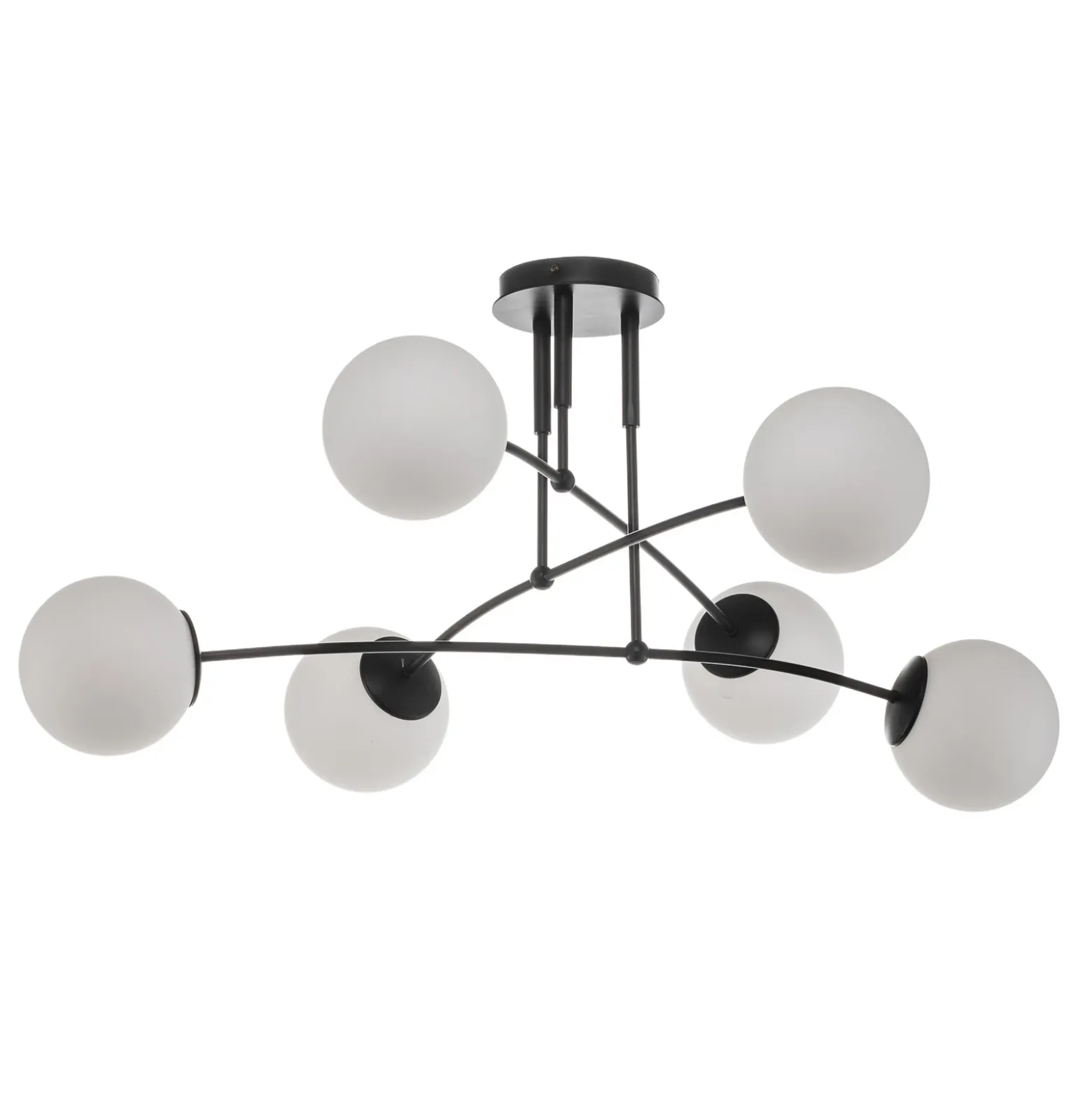 Plafón Pregos 6 en negro, 6 luces