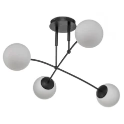 Plafón Pregos 4 en negro, 4 luces