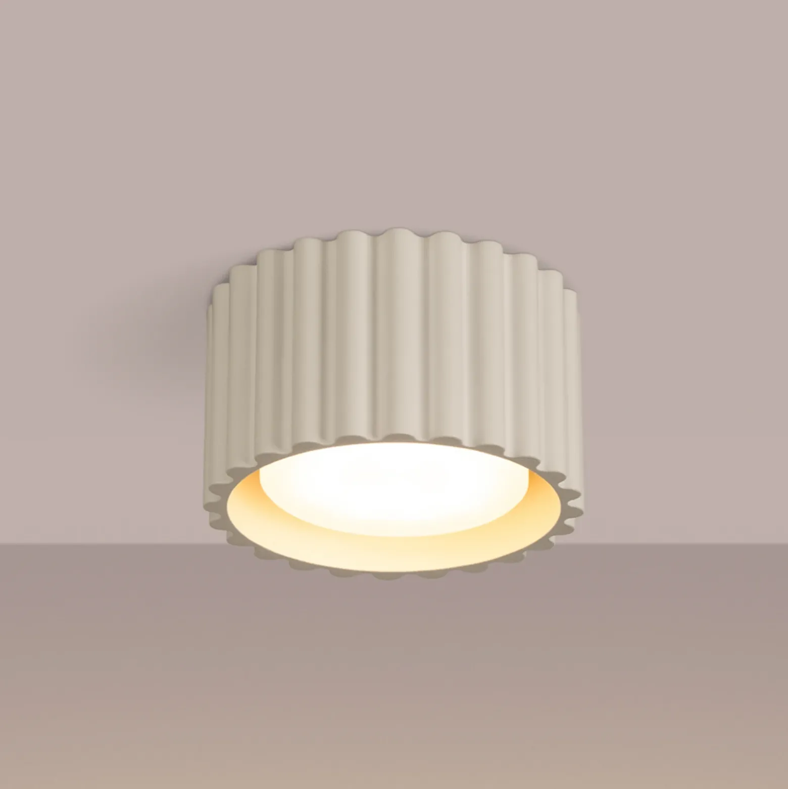 Plafón RIBLA, beige, Ø 10 cm, metal, GX53