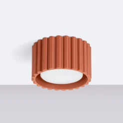 Plafón RIBLA, ocre, Ø 10 cm, metal, GX53