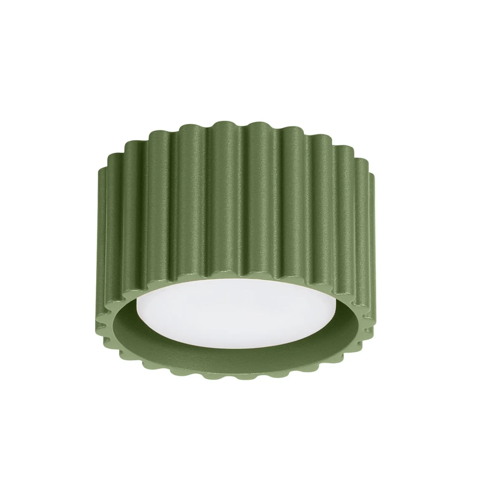 Plafón RIBLA, verde oliva, Ø 10 cm, metal, GX53