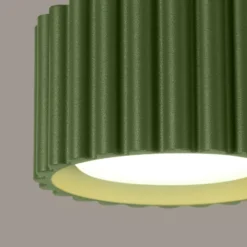 Plafón RIBLA, verde oliva, Ø 10 cm, metal, GX53