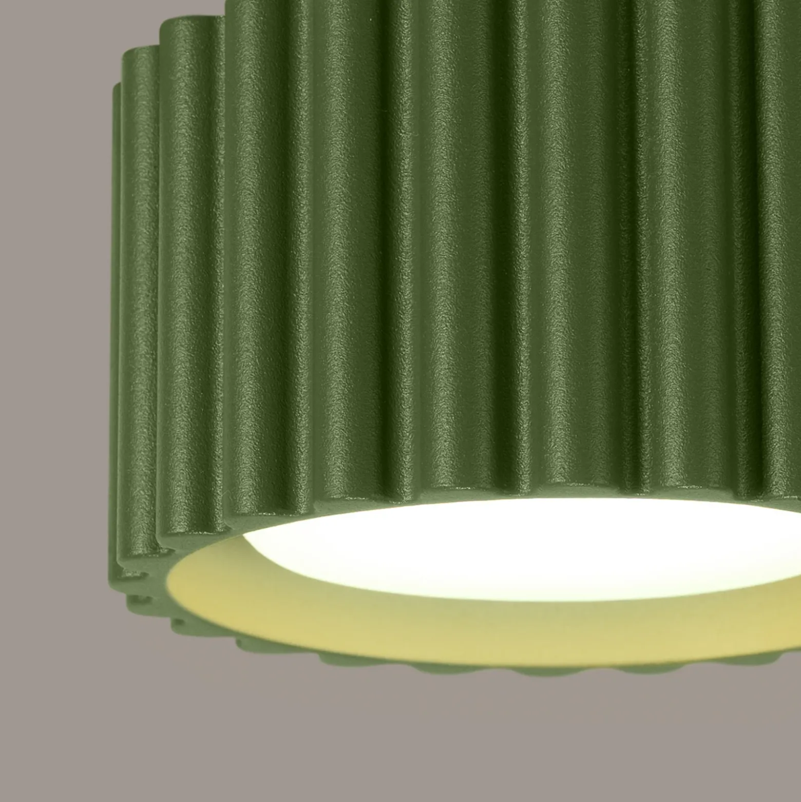 Plafón RIBLA, verde oliva, Ø 10 cm, metal, GX53