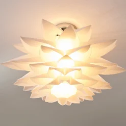 Plafón Rimon de Lindby, blanco, plástico, Ø 50 cm, E27