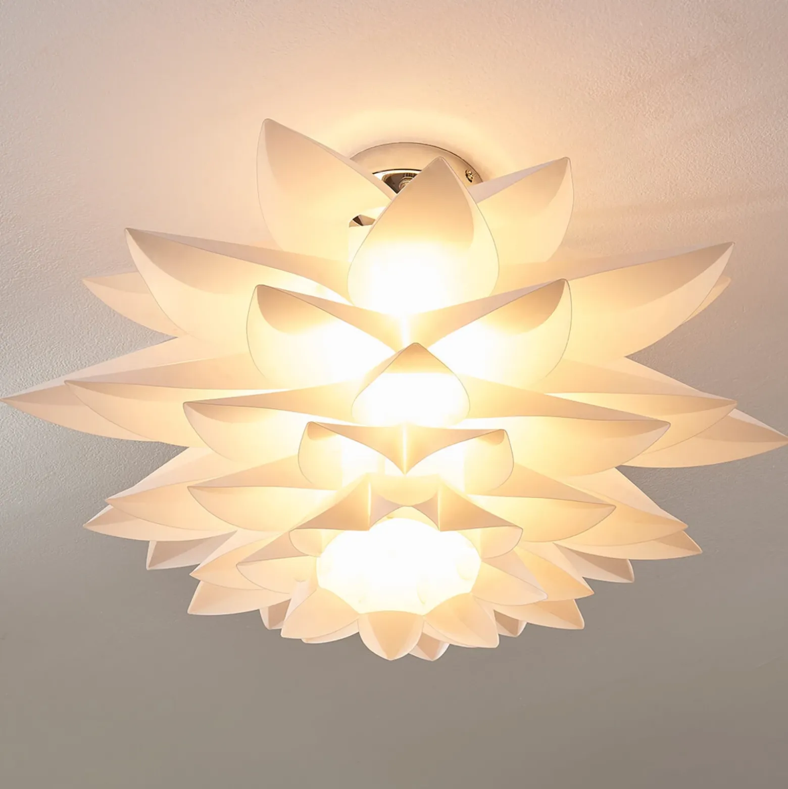 Plafón Rimon de Lindby, blanco, plástico, Ø 50 cm, E27