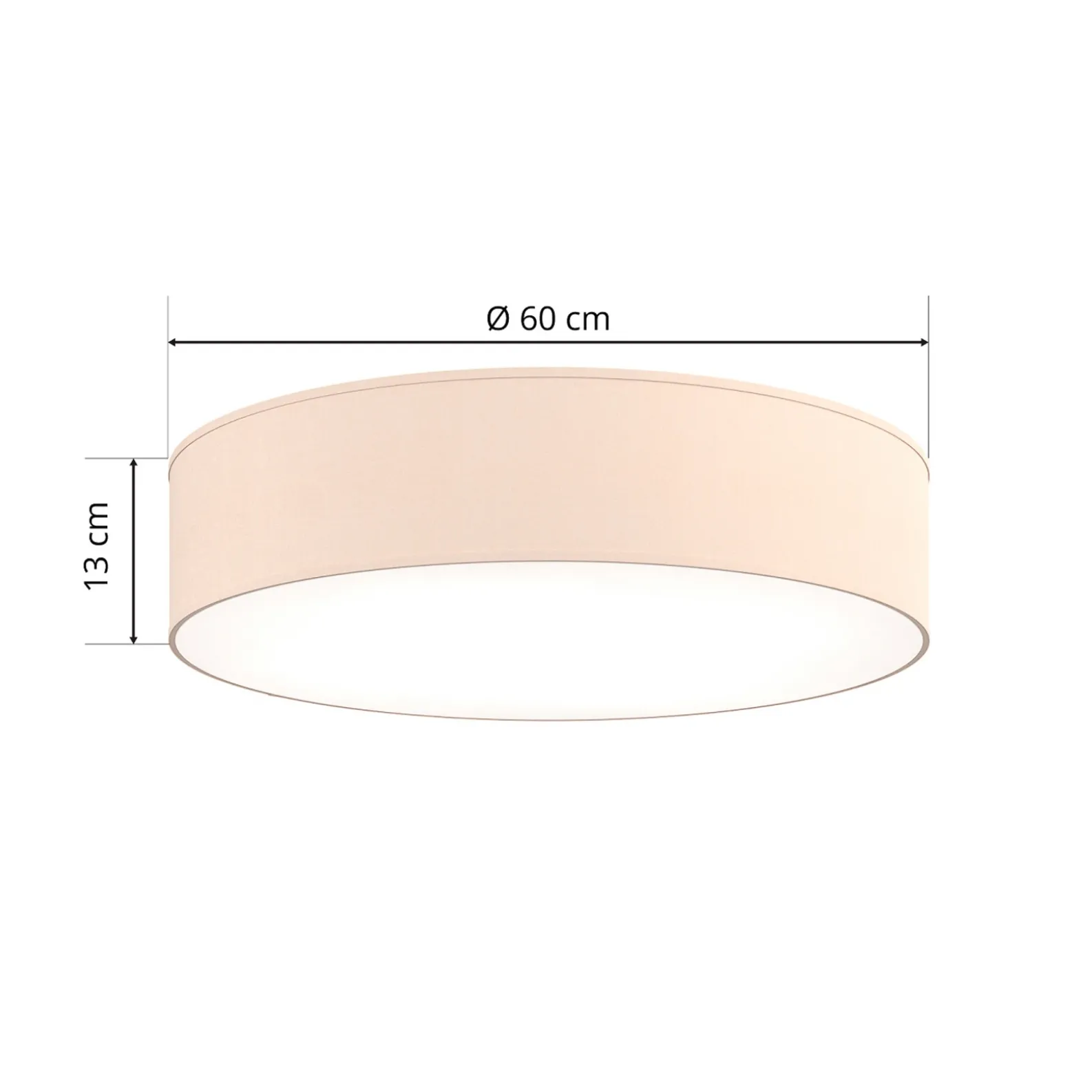 Plafón Rondo, beige, Ø 60 cm