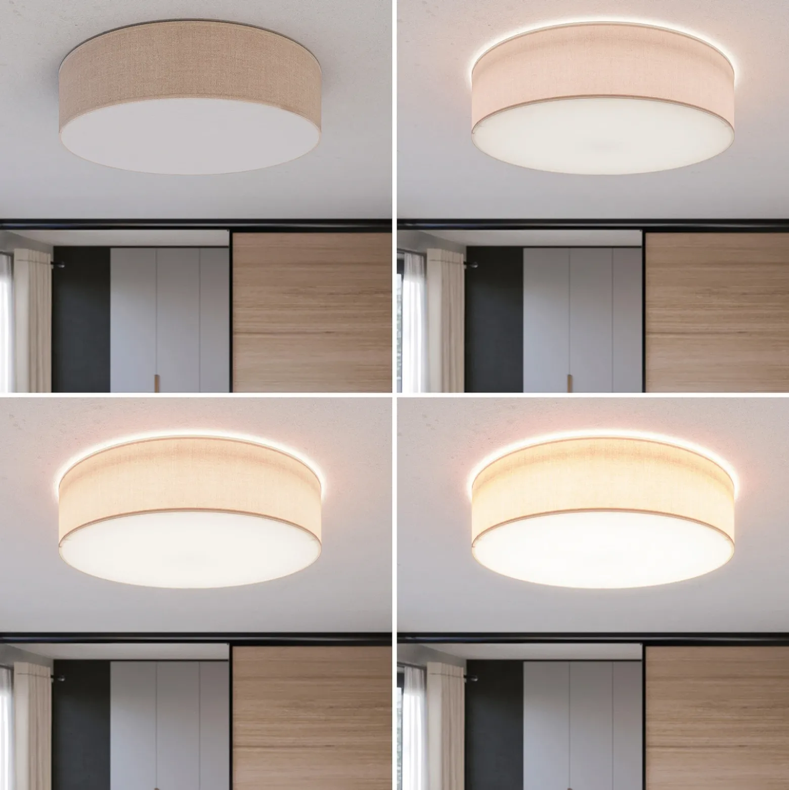 Plafón Rondo, beige, Ø 60 cm