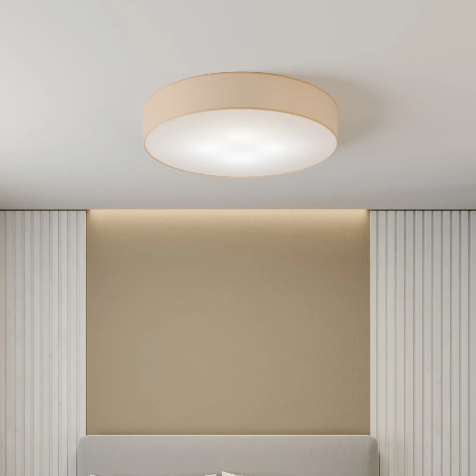 Plafón Rondo, beige Ø 80 cm
