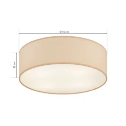 Plafón Rondo, beige, metal, Ø 45 cm, E27