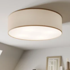 Plafón Rondo, beige, metal, Ø 45 cm, E27