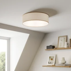 Plafón Rondo, beige, metal, Ø 45 cm, E27