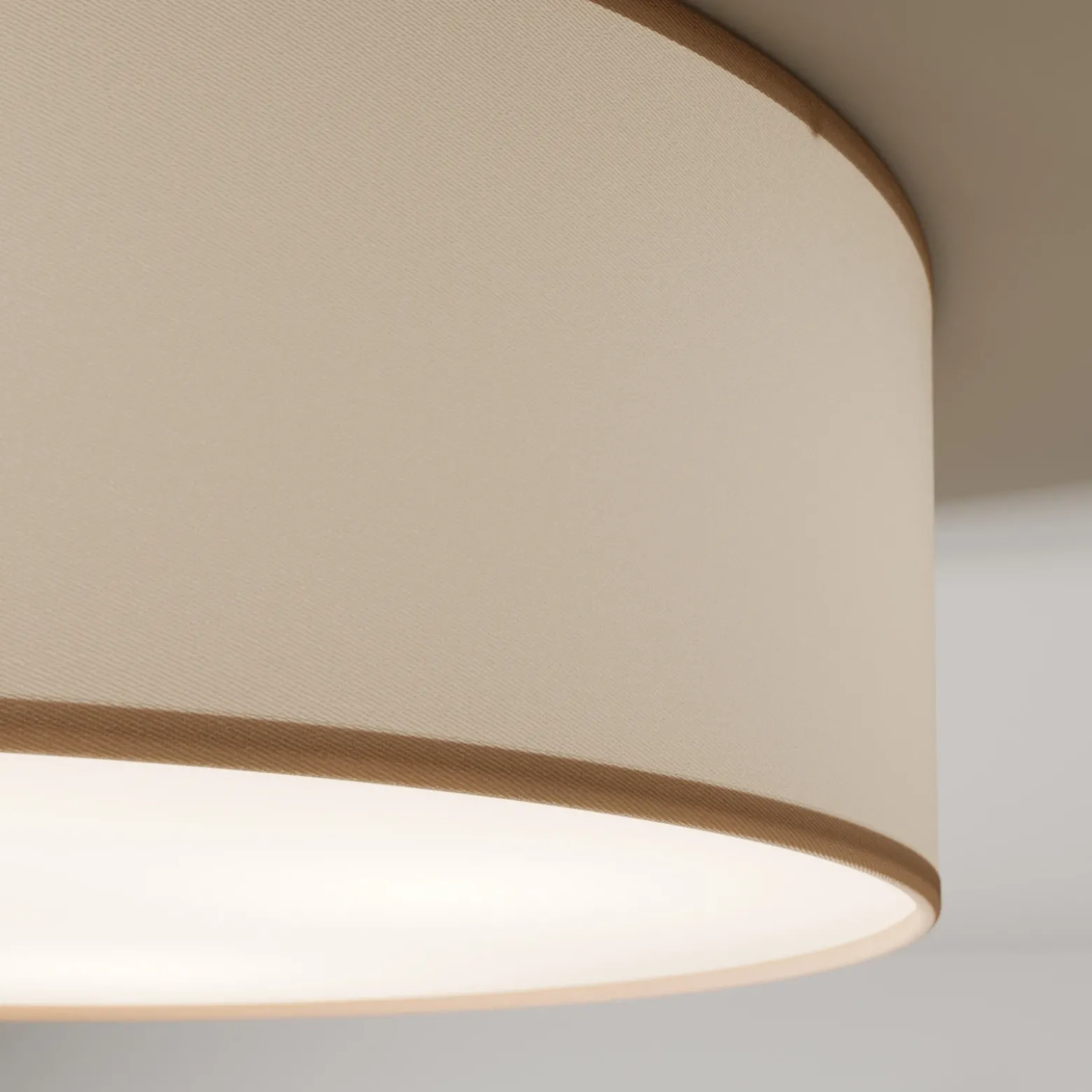 Plafón Rondo, beige, metal, Ø 45 cm, E27
