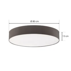 Plafón Rondo, gris Ø 80 cm