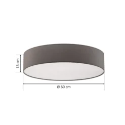 Plafón Rondo, gris Ø 60 cm