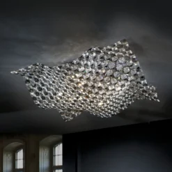 Plafón Saten de cristal, 56 cm