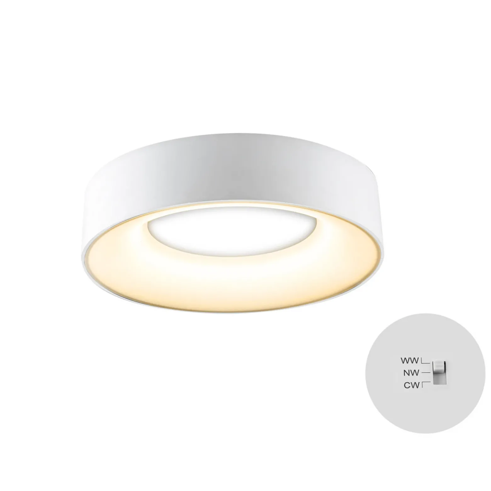 Plafón Sauro LED, Ø 30 cm, blanco