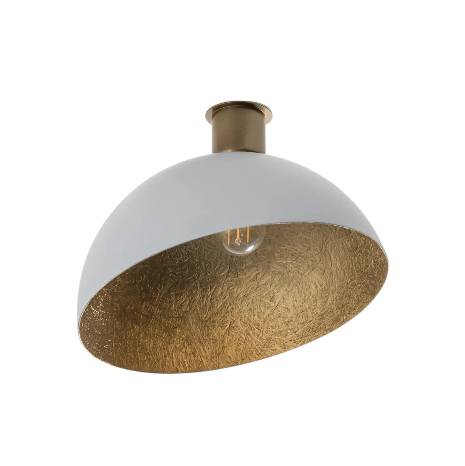Plafón Sfera, Ø 35 cm, blanco/dorado
