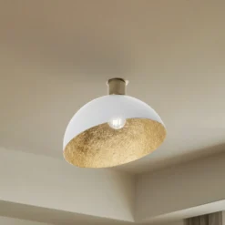 Plafón Sfera, Ø 35 cm, blanco/dorado