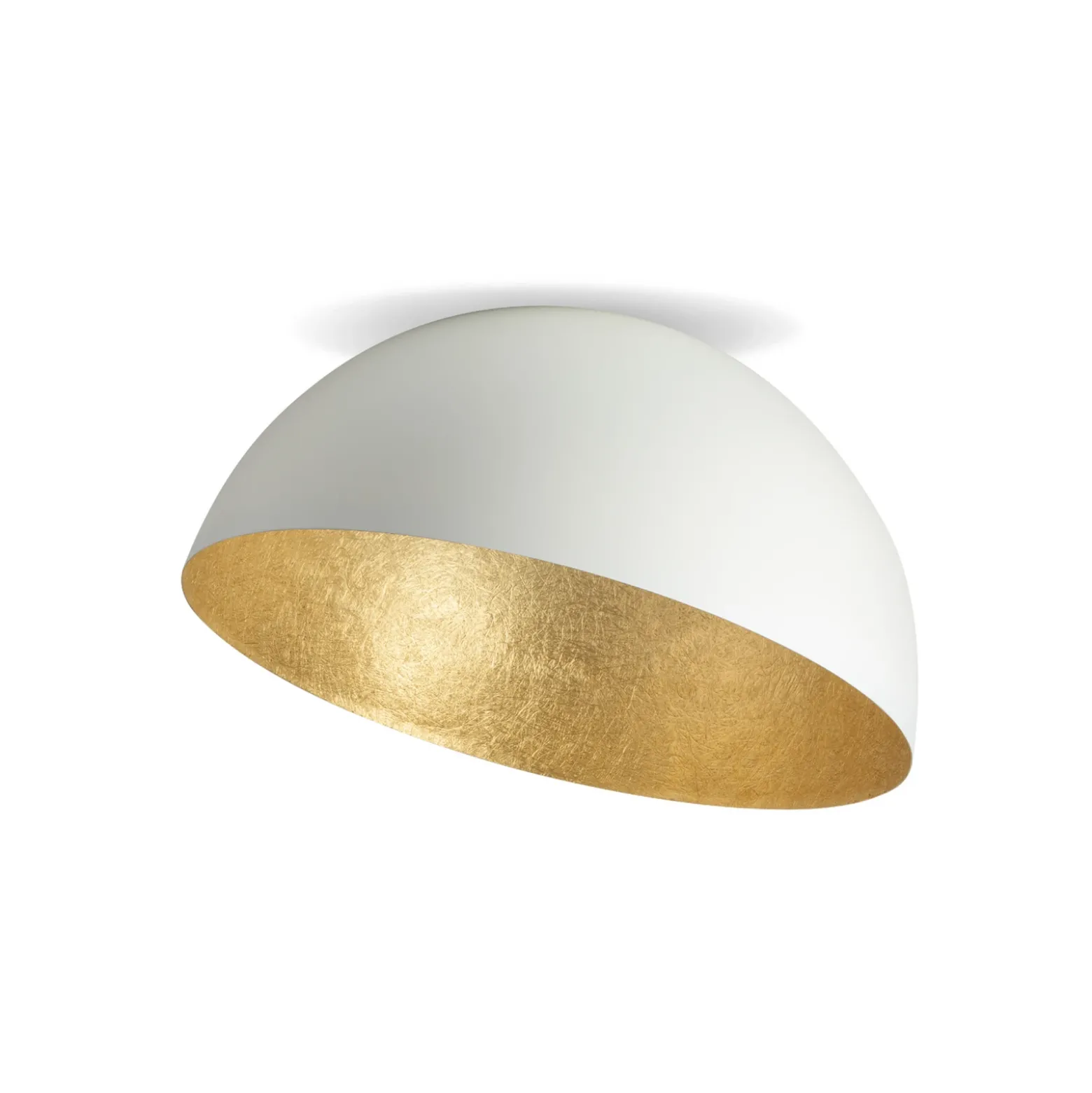 Plafón Sfera, Ø 50 cm, blanco/dorado
