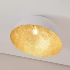 Plafón Sfera, Ø 50 cm, blanco/dorado
