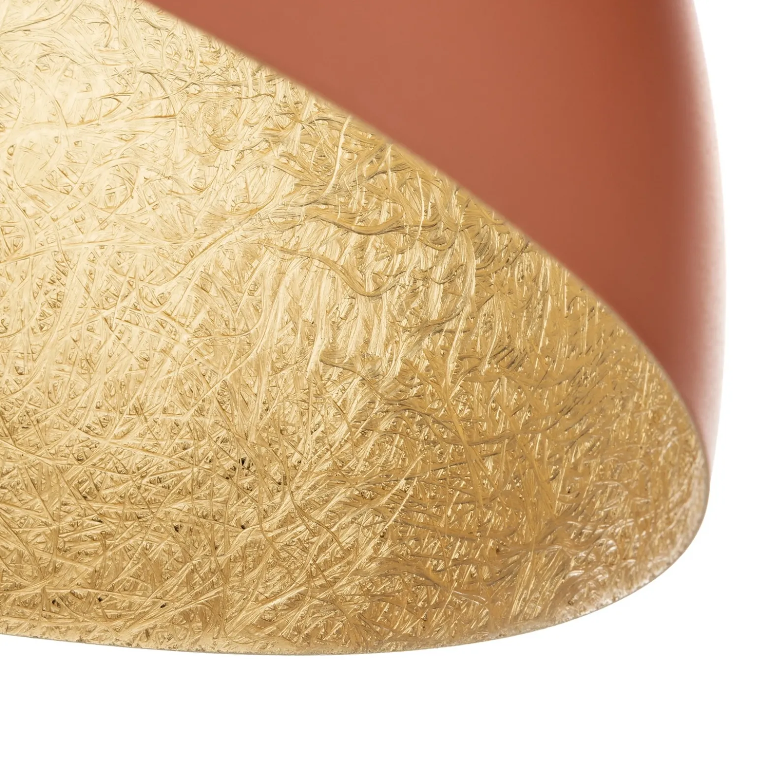 Plafón Sfera, Ø 50 cm, rojo/dorado, metal, E27