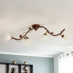 Plafón Siena estilo florentino curvado 4 luces