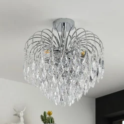 Plafón Silino de Lindby, gris, metal, Ø 40 cm, E14