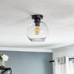 Plafón Sofia con pantalla de cristal transparente