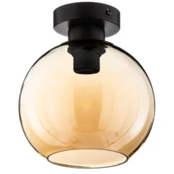 Plafón Sofia, pantalla de cristal ámbar