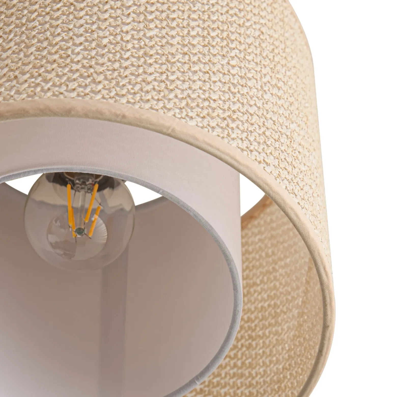 Plafón Soula de Lindby, Ø 26 cm, beige, plástico, E27
