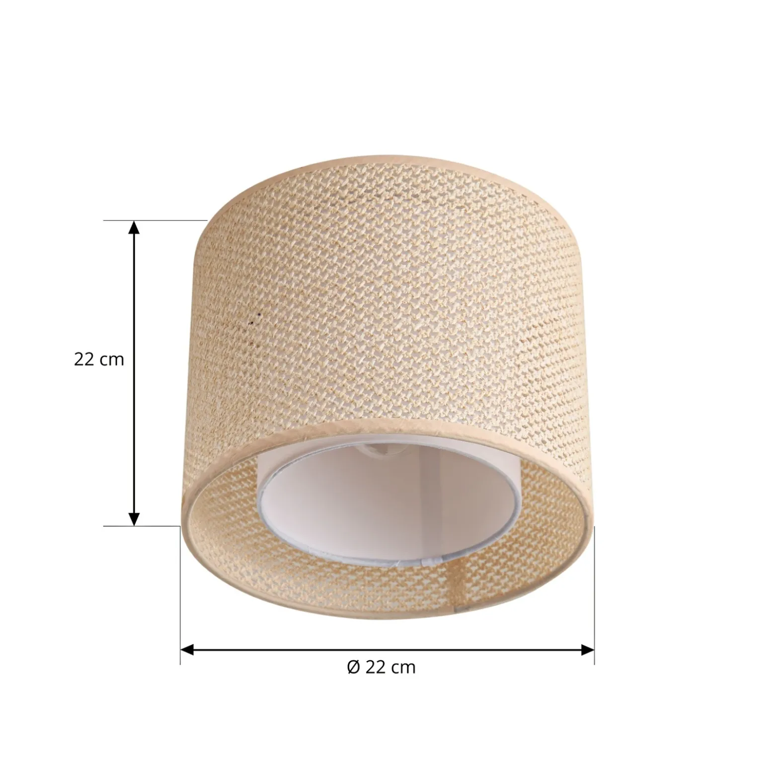 Plafón Soula de Lindby, Ø 26 cm, beige, plástico, E27