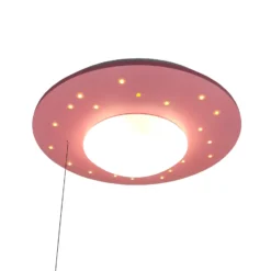 Plafón Starlight con lámpara estrellada, rosa